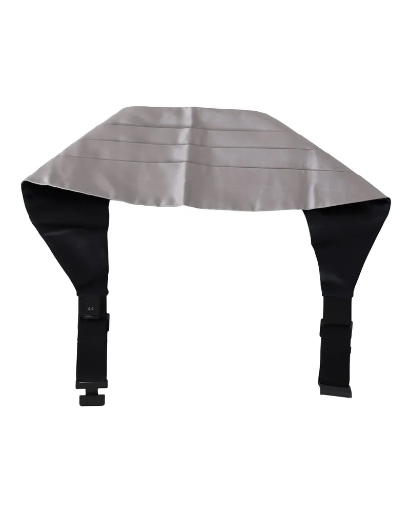 Dolce & Gabbana Gray Men Waist Belt Silk Cummerbund Gray