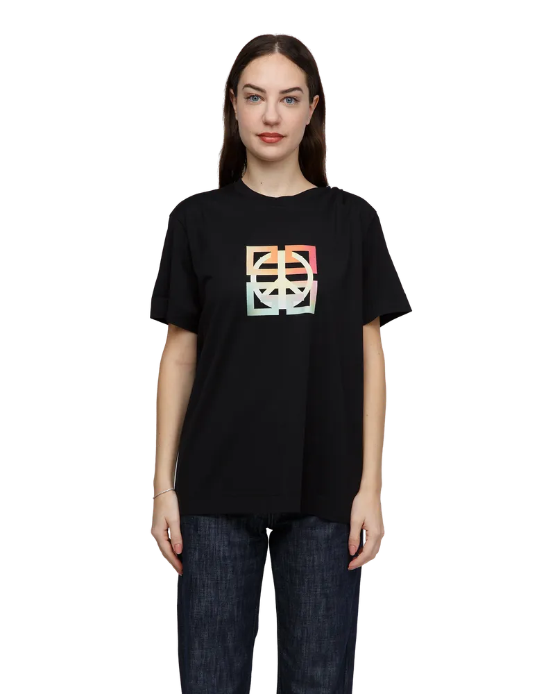 Givenchy Women Black Cotton T-Shirt Black