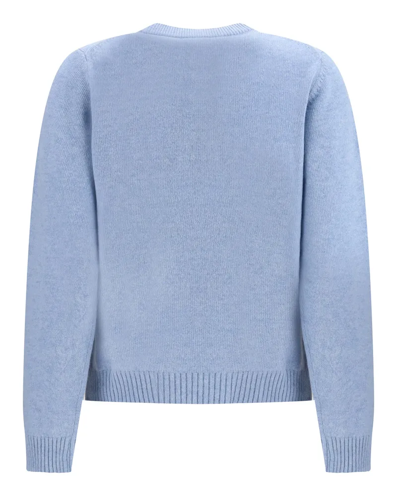 Ganni Graphic Logo Knit Sweater — Blue Blue