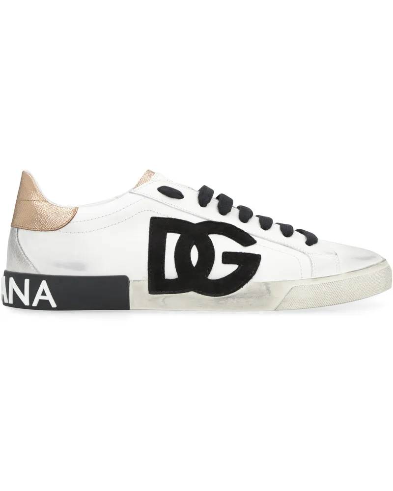 Dolce & Gabbana Men's Leather Sneakers Portofino White Calf Trainers White