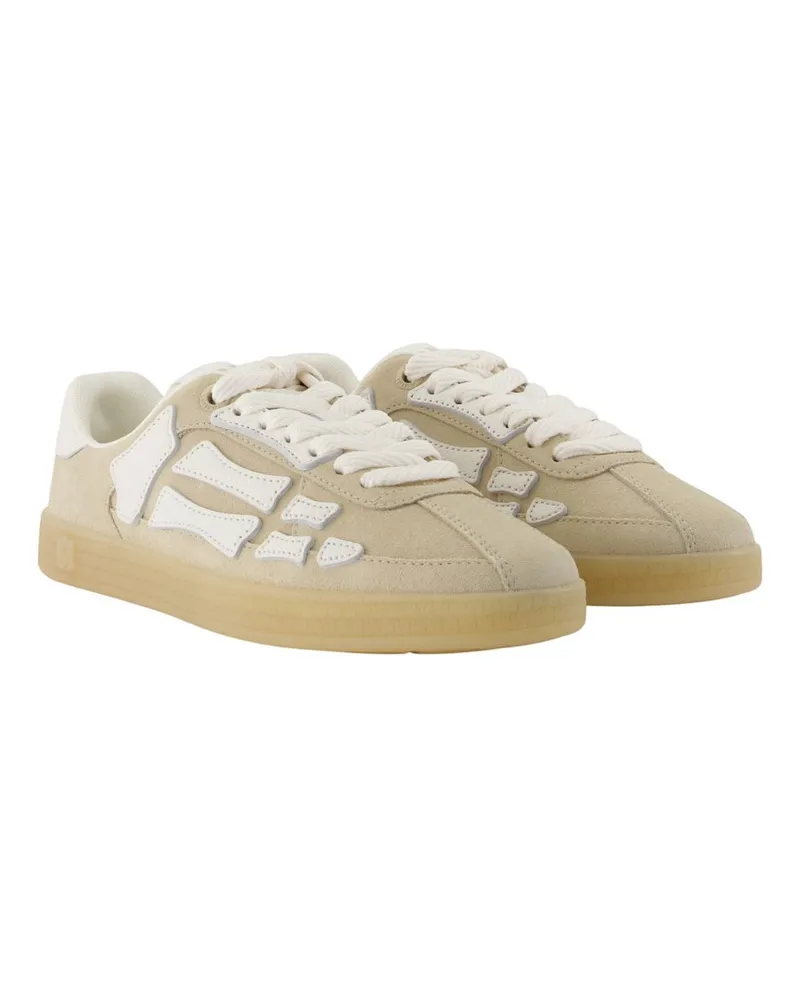 Amiri Women's Pacific Bones Sneakers -  Leather Beige Calfskin Shoes Beige