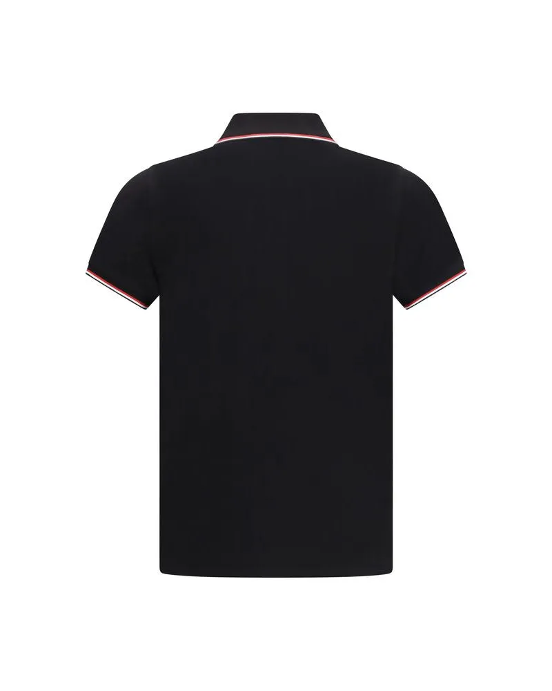 Moncler Men Black Cotton Polo Shirt Black