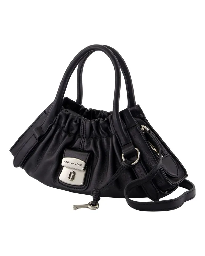 Marc Jacobs Women's The Small Satchel Shoulder Bag -  Leather Black Lambskin Handbags-Purses Black
