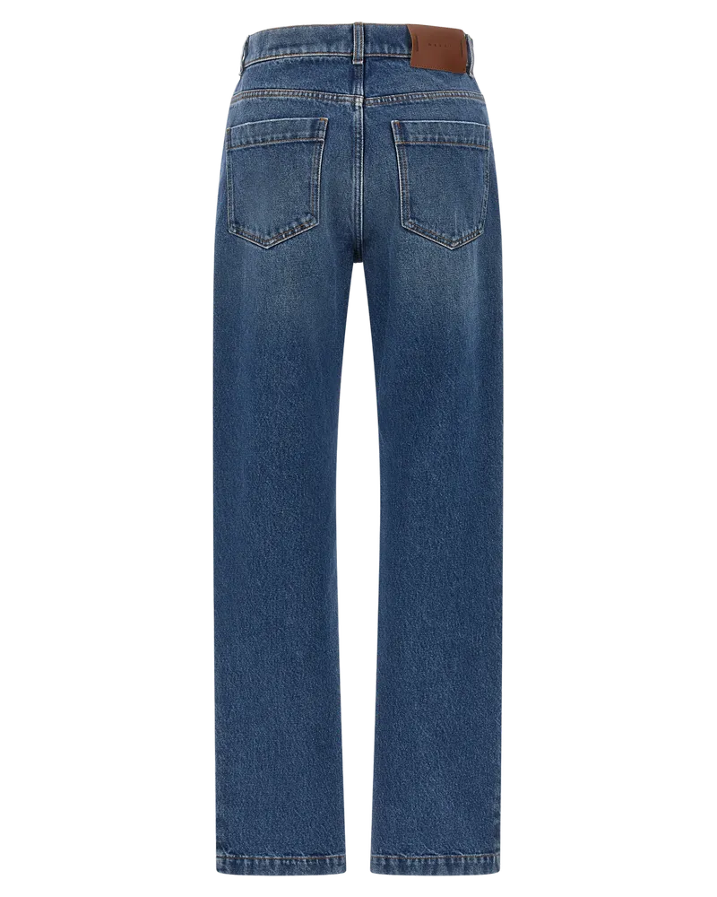 Marni Women's Blue Cotton Straight-Leg Jeans Clothing Blue
