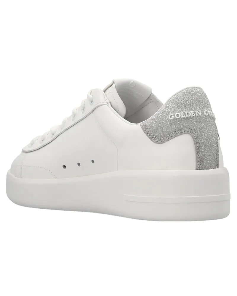 Golden Goose Women's Silver Leather Low Top Sneakers White