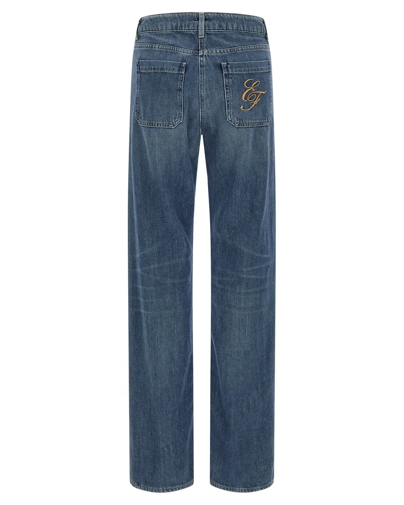 Elisabetta Franchi Logo-Embroidered Denim Jeans — blue Blue
