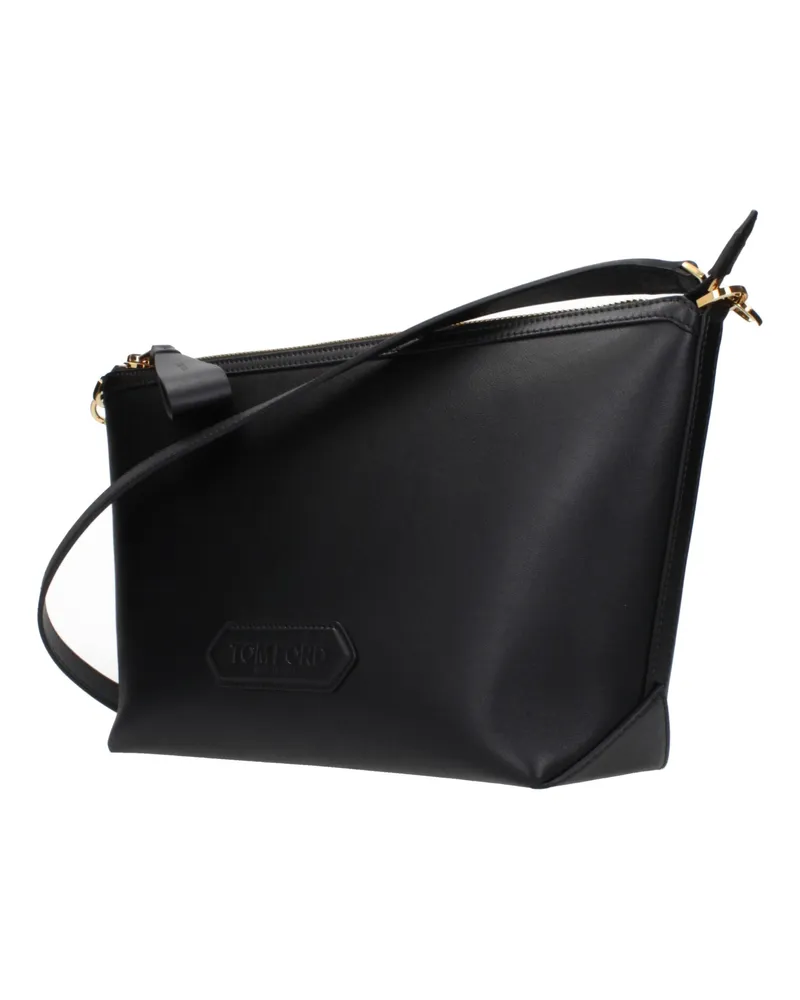 Tom Ford Leather Crossbody Bag — Black Black