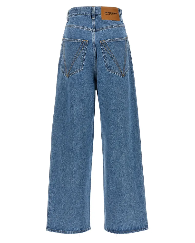 VETEMENTS Women's Blue Cotton Relaxed Fit Jeans Clothing Blue