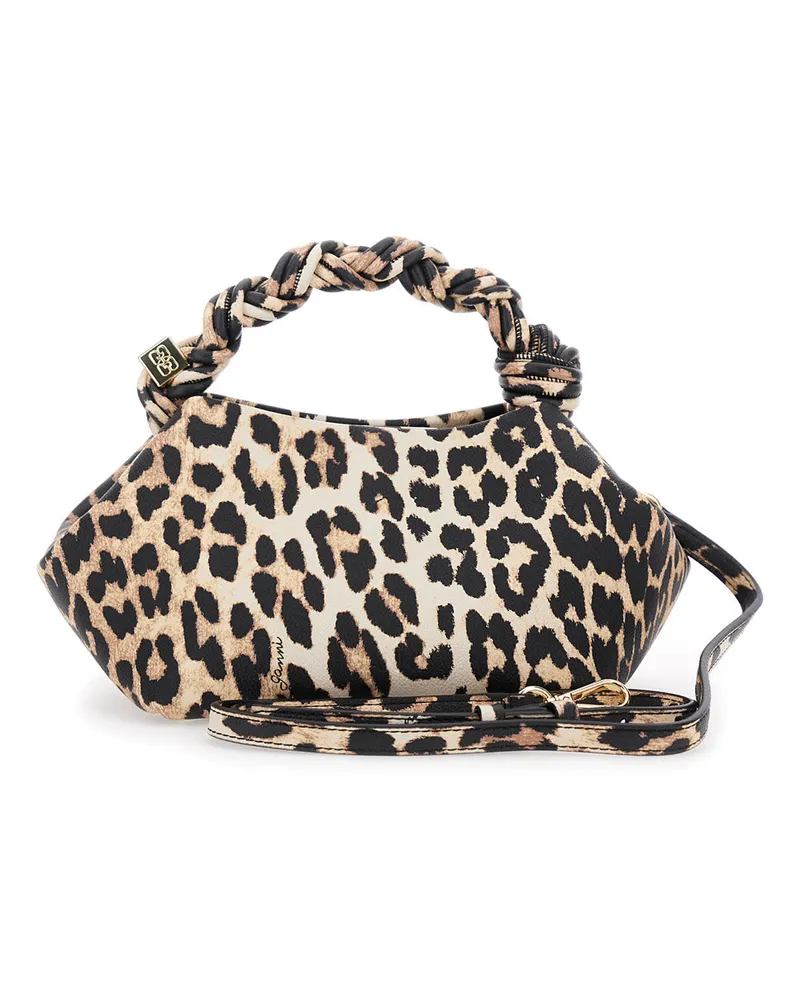 Ganni Women's Handbag Bou Brown Fabric Polyester Handbags Hand Bags Brown
