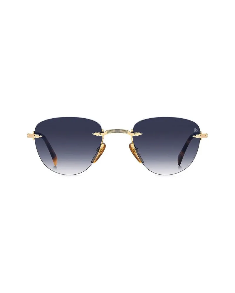 David Beckham Men's Sunglasses Havana Metal Gold