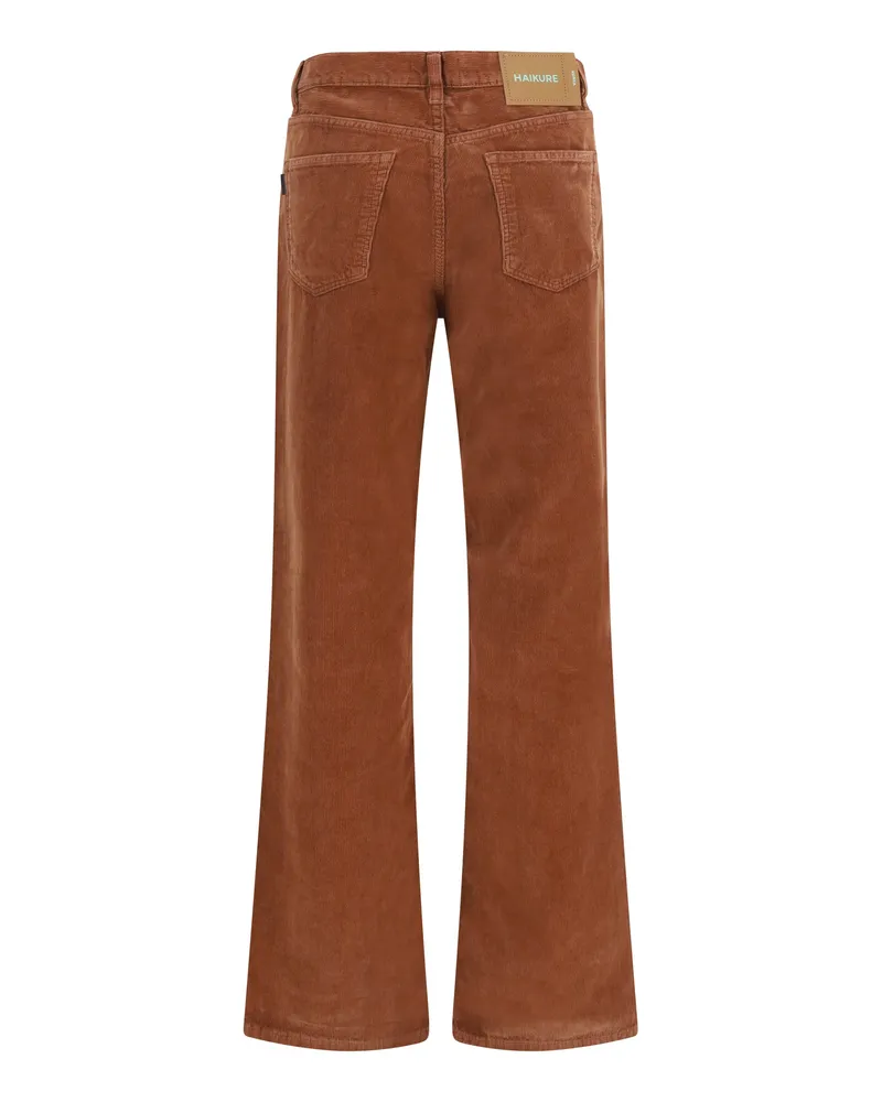 Haikure Women's Corduroy Pants Korea Pier Nougat Cotton Jean Brown