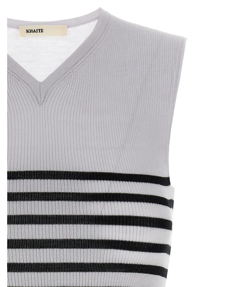 KHAITE Striped Merino Wool Tank Top — Lavender Lavender