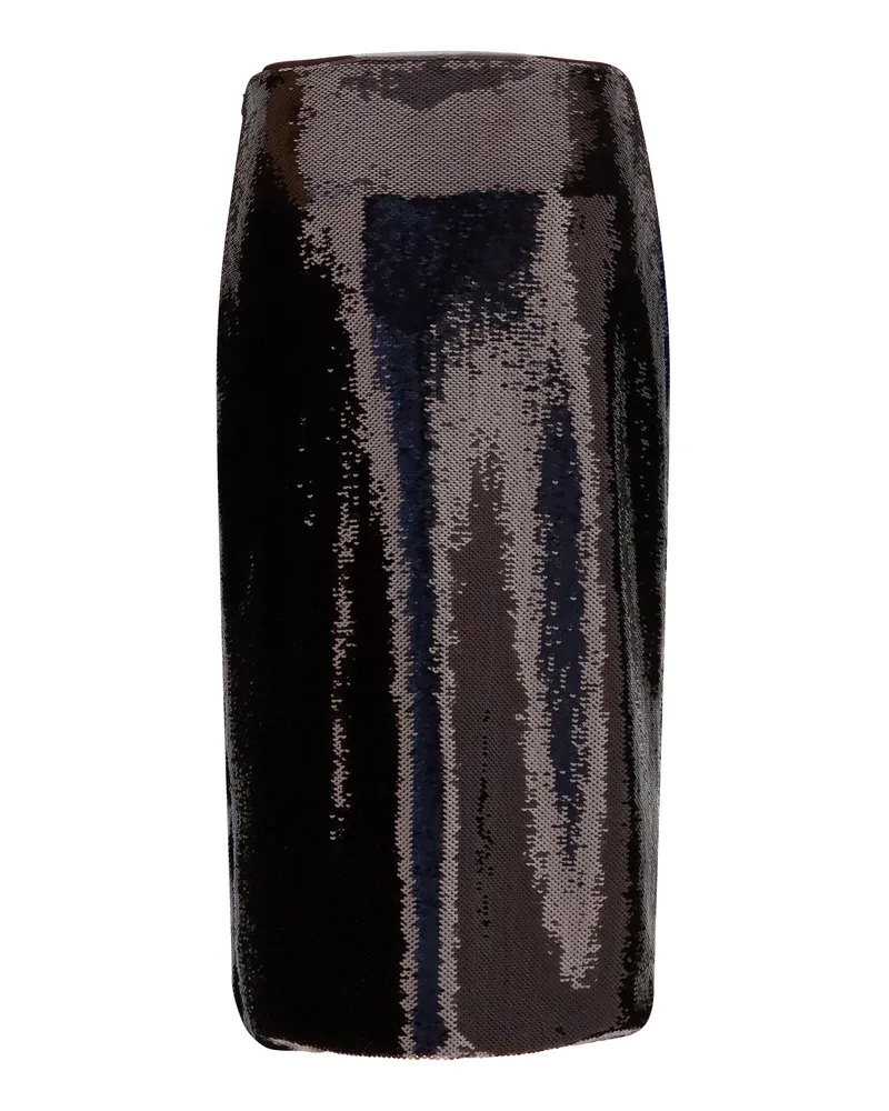 Tom Ford Women's Sequin Midi Ski Royal Blue + Brown Silk; Elastane Skirt Blue