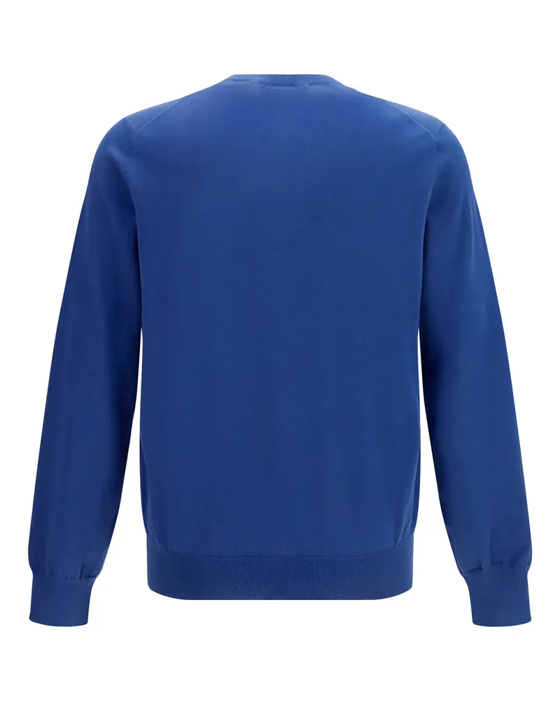Brunello Cucinelli Men's Sweater Cotton Avio+grigio Chiaro Blue