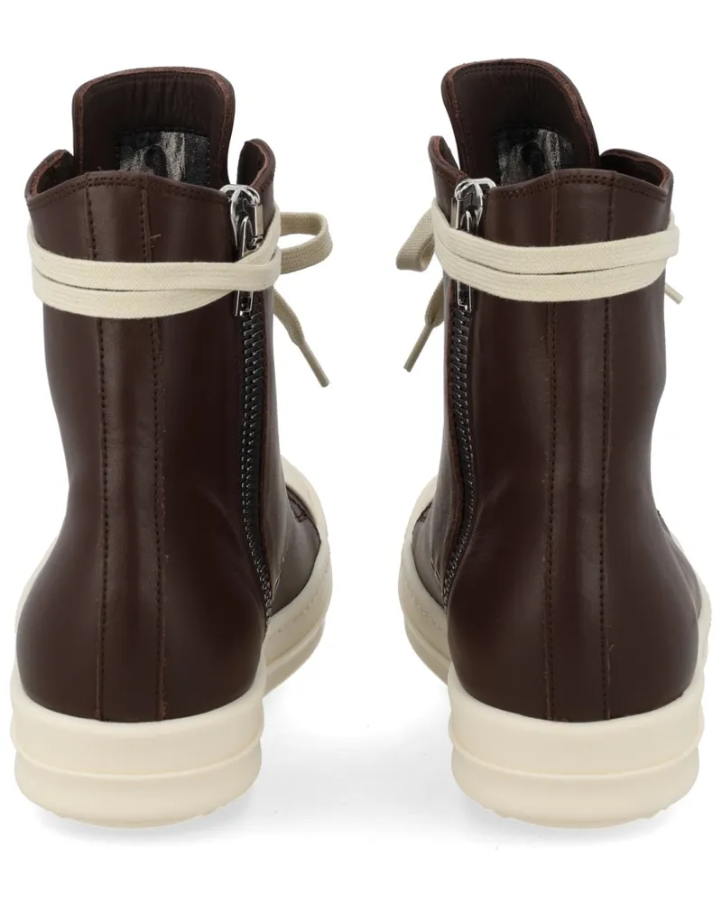 Rick Owens Leather Sneaker — Brown Brown