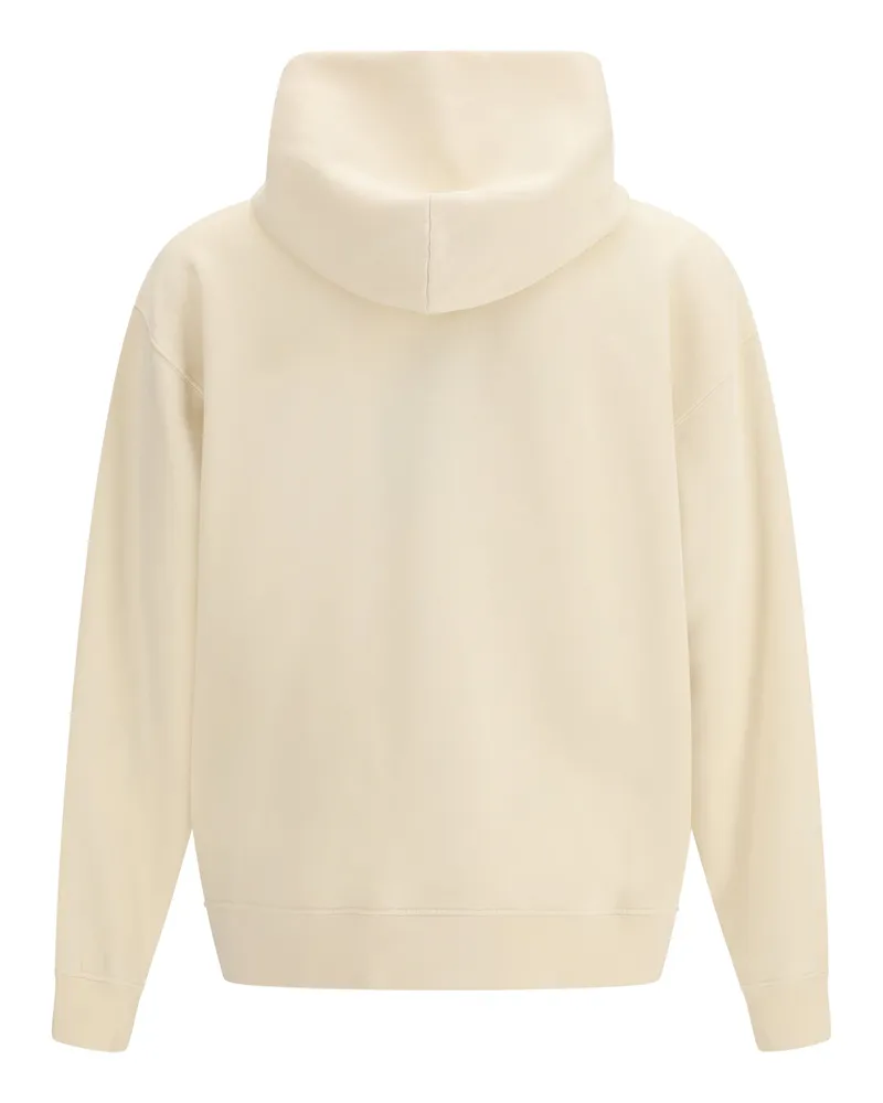 Dsquared2 Men Vintage Fade Short & Wide Fit Crewneck Ivory Cotton Sweatshirts Sweater Beige