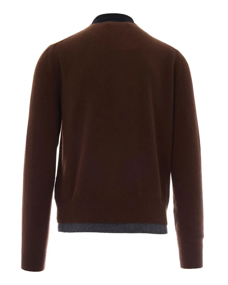Marni Men's Polo Shirt Sadelle Brown Cashmere T-shirts And Polos Brown