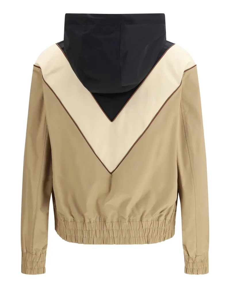 Valentino Garavani Nylon Hooded Windbreaker Jacket — Multicolor Multicolor
