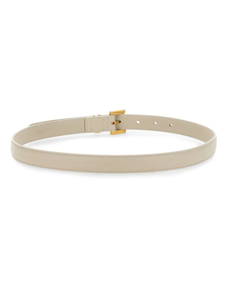Saint Laurent Cassandre Belt — Beige Beige