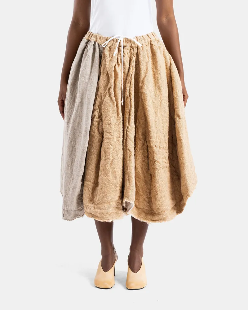 Comme des Garçons Women's Voluminous And Textured Ecru Skirt Beige Beige