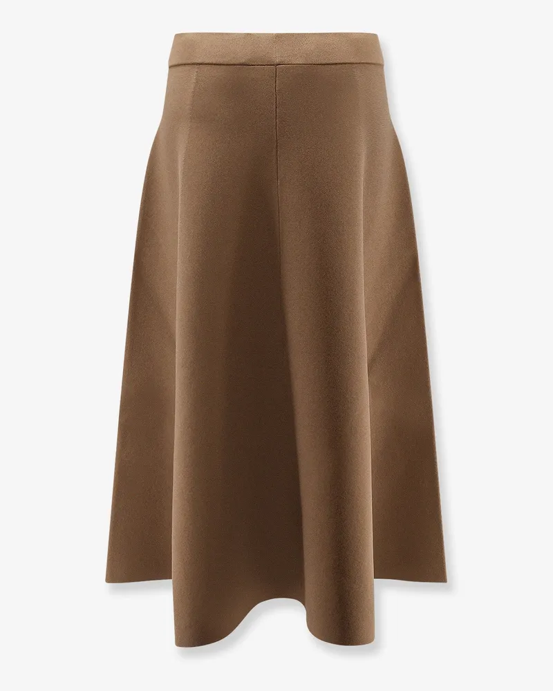 Max Mara Women's Viscose Blend Skirt Brown Polyamide Brown