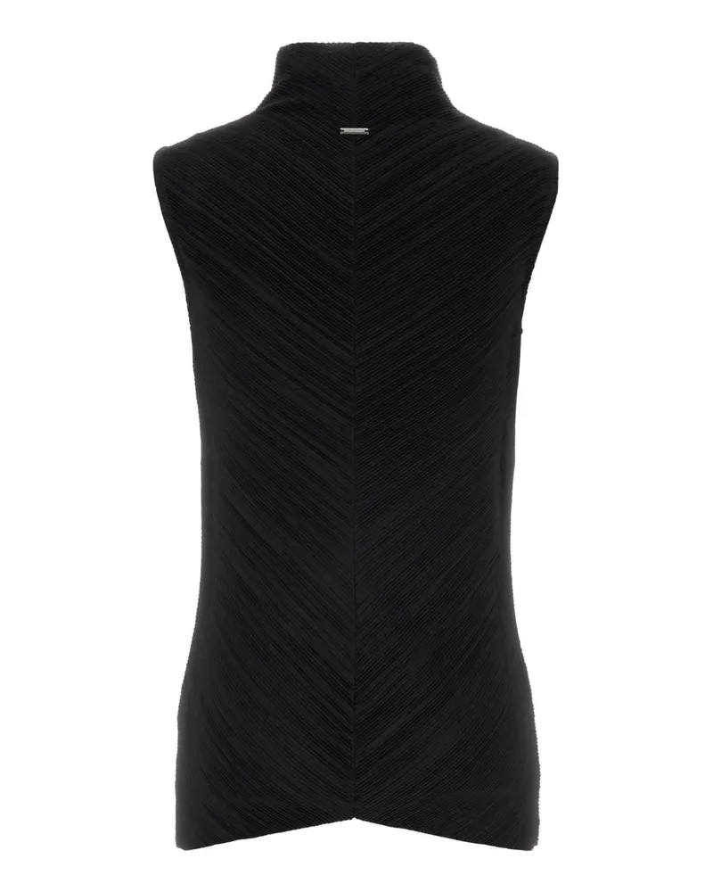 Calvin Klein Women's Plisse Tank Top Black Polyester Tops Black