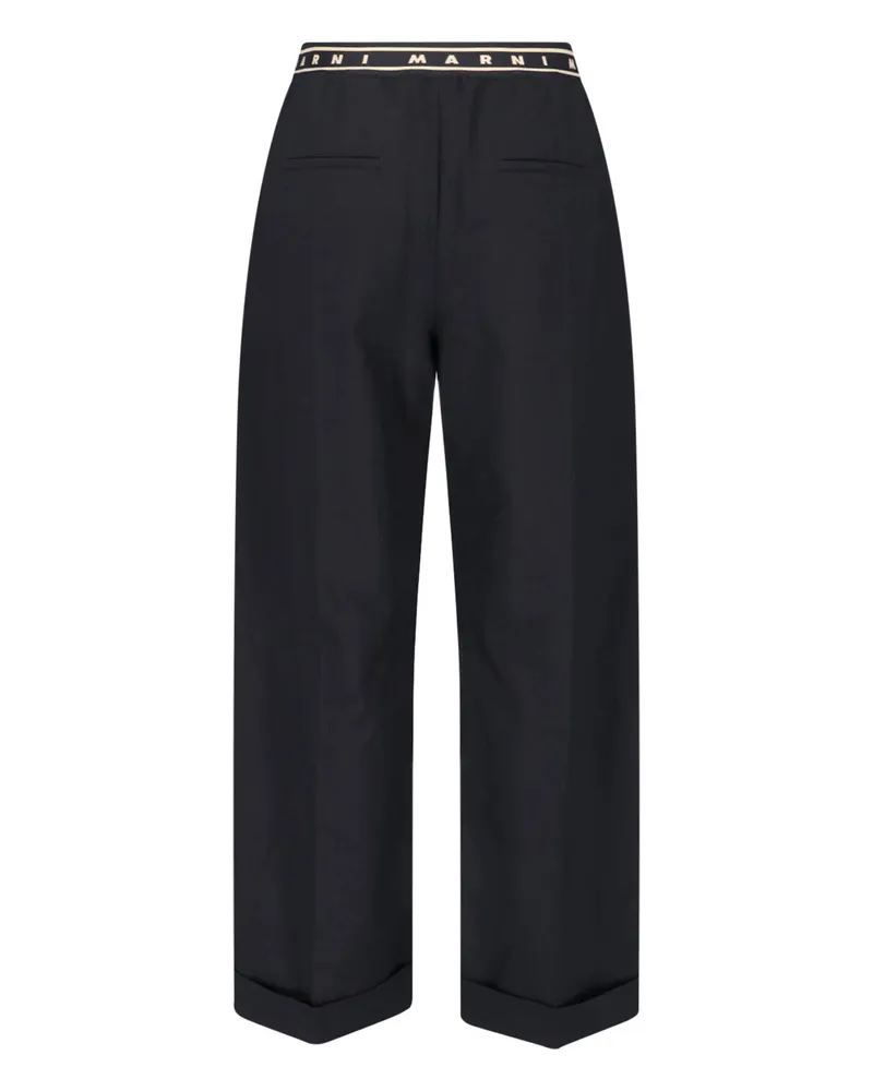 Marni Women's Trousers Black Virgin Wool Woven Black