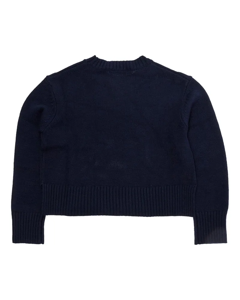MAX&Co. Crew-Neck Wool Blend Sweater — Navy 