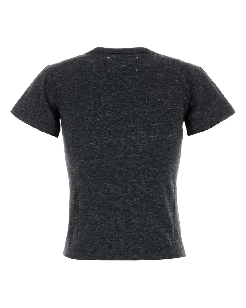 Maison Margiela Women's Charcoal Cotton T-Shirt Darkgreymelange Exterior Exterior: T-shirts And Polos Gray