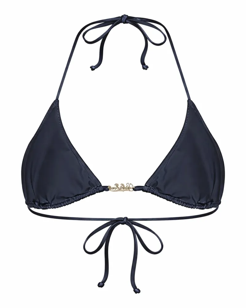 MC2 Saint Barth Women's Triangle Bikini Top Leah Plate Blue Lycra Polyamide Swimwear Sea Clothing Blue