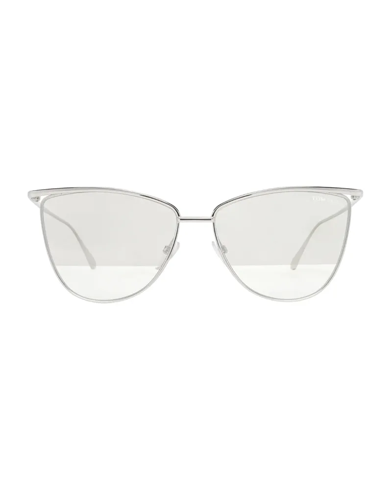 Tom Ford FT068416B Browline Full Rim Sunglasses — Silver Silver