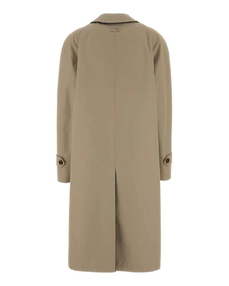 Miu Miu Women's Beige Gabardine Reversible Trench Coat Calce+ardesia Beige