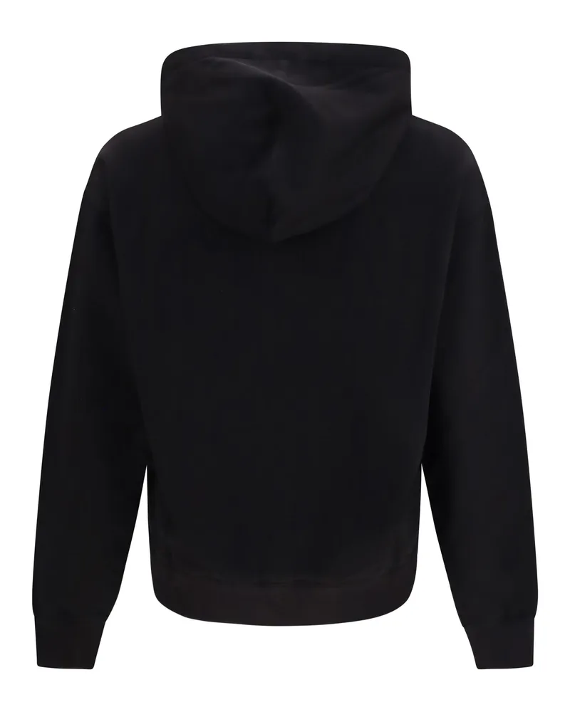Dolce & Gabbana Men's Cotton Hoodie With Logo Plaque Black Sweatshirts Sweater Black