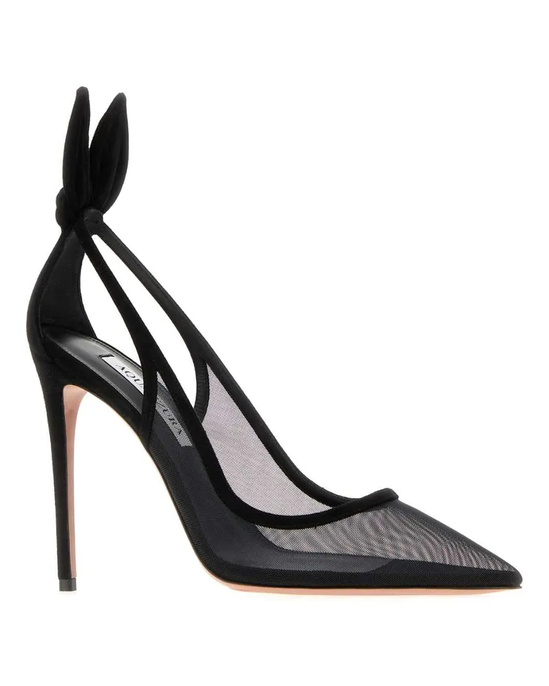 Aquazzura Mesh Slingback Heel — Black Black
