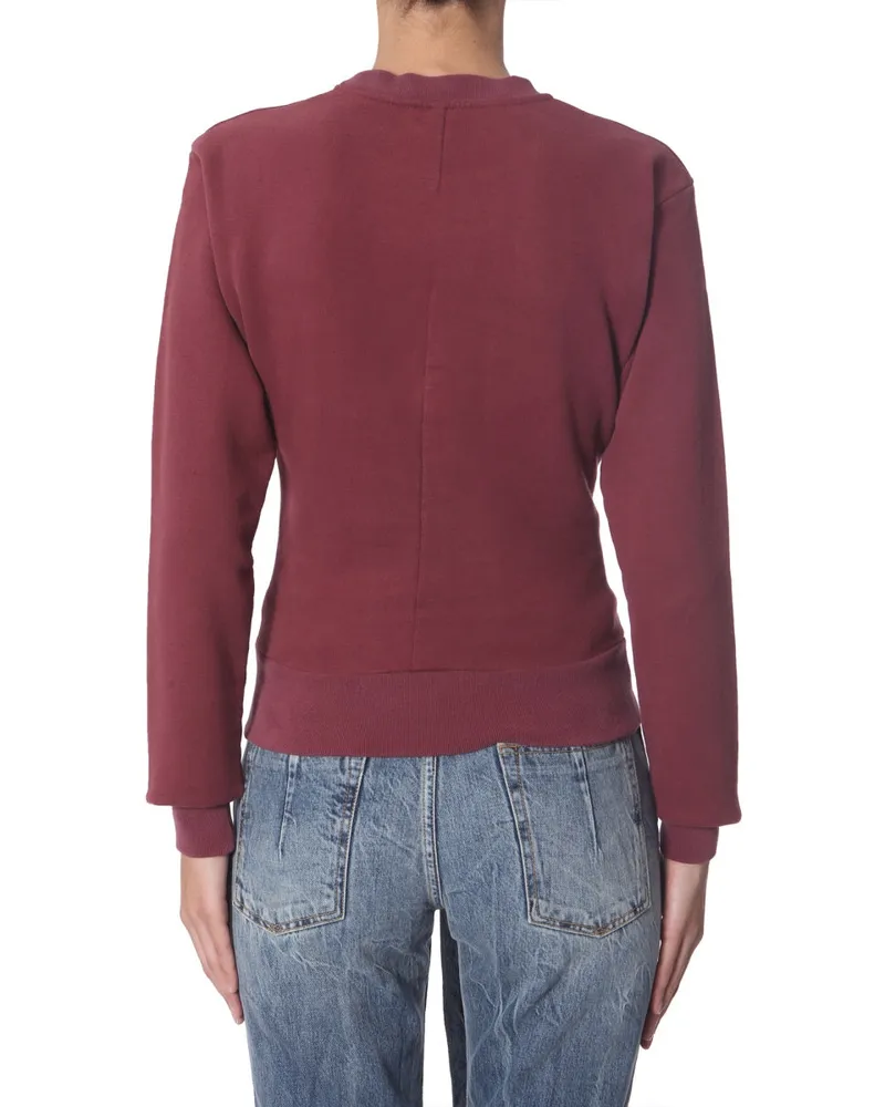 Unravel Asymmetrical Crew Neck Cotton Sweatshirt — Bordeaux Bordeaux