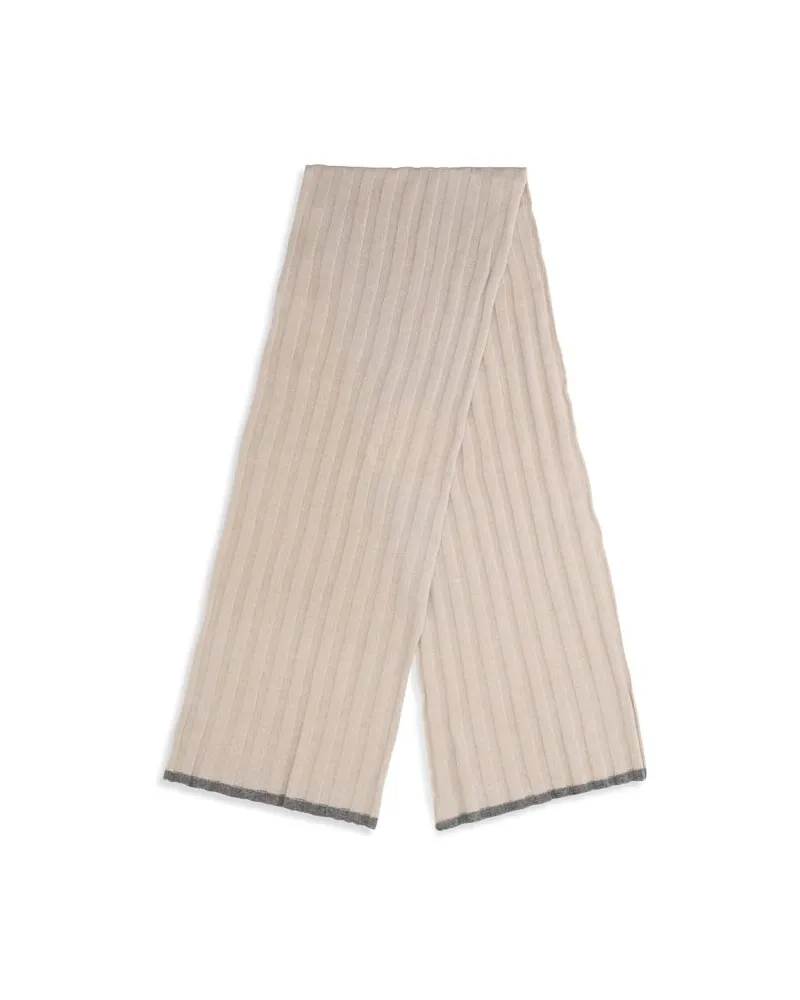 Brunello Cucinelli Men's Beige Cashmere Scarf Beige