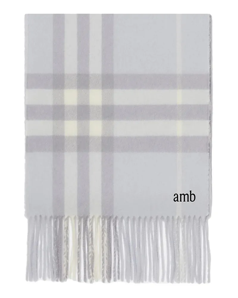 Burberry Check Cashmere Scarf — Gray Gray