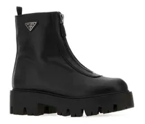 Women's Black Leather Ankle Boots Nero Stivali