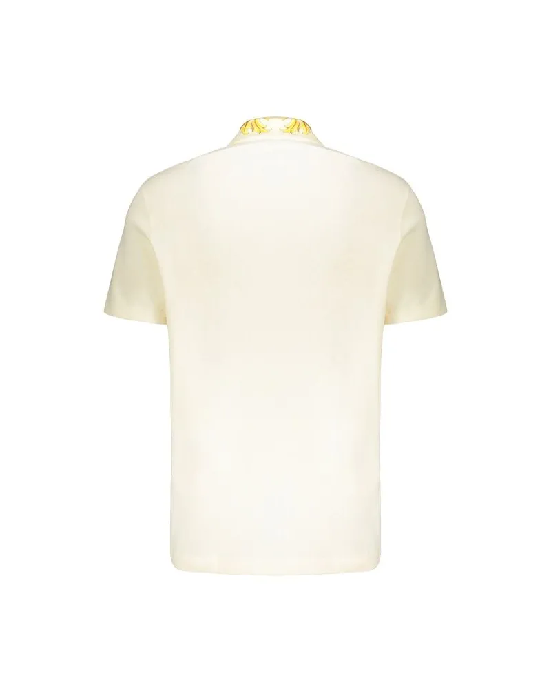Versace Men's Bicolor Cotton Polo Shirt Cream
