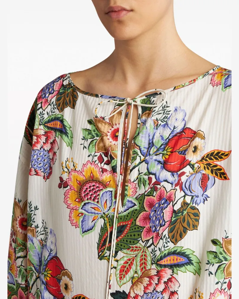 Etro Floral Print Blouse — Cream Cream