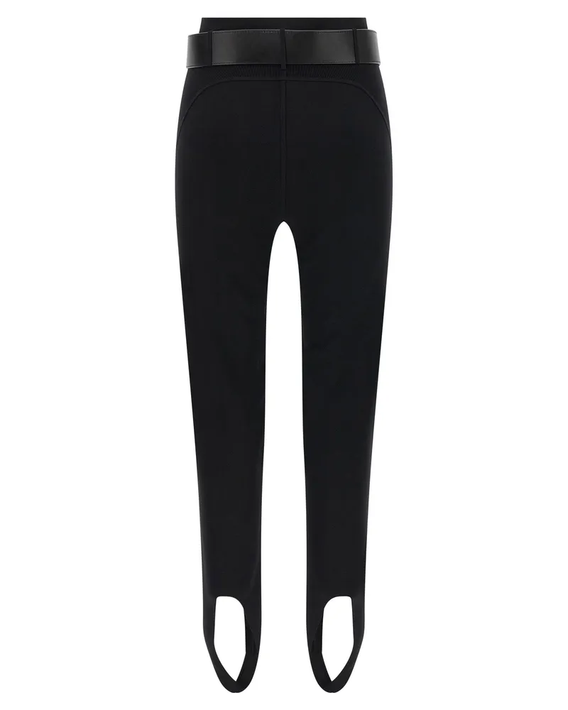 Self-Portrait Stirrup Stretch Knit Leggings — Black Black