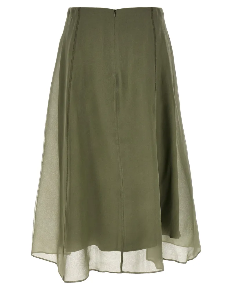 Brunello Cucinelli Circle Skirt — Green Green