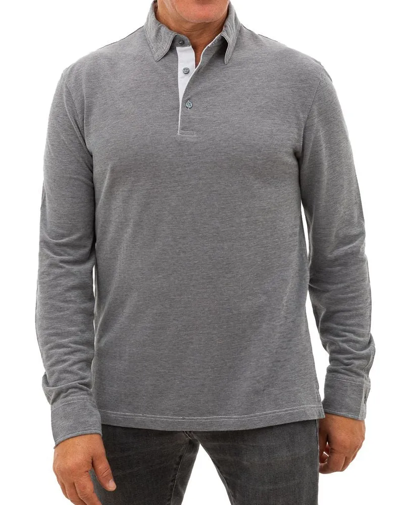 Corneliani Men's Gray Cotton Polo Shirt Gray