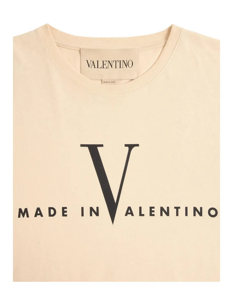 Valentino Garavani Logo-Print T-Shirt — Beige Beige