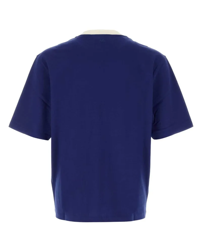 AMI Paris Text-Print T-Shirt — Navy Navy