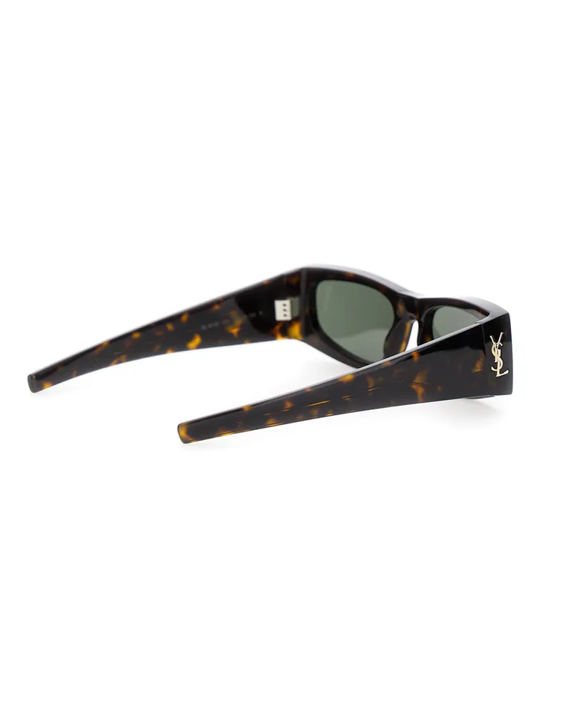 Saint Laurent Women's Brown Tortoiseshell Sunglasses With Cassandre Acetate Brown