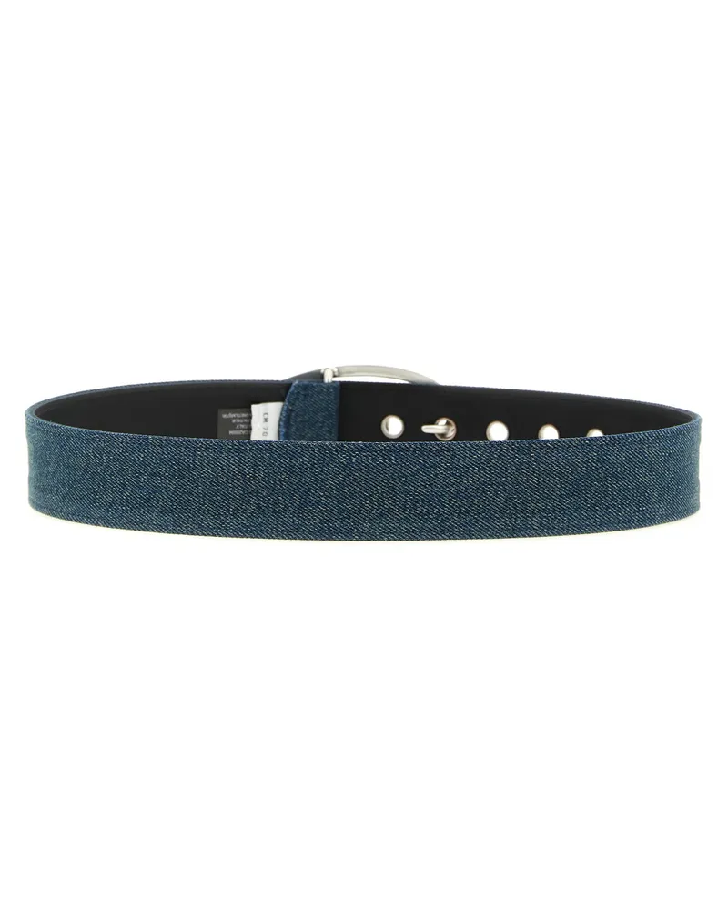 Diesel Denim-Covered Leather Belt — Blue Blue