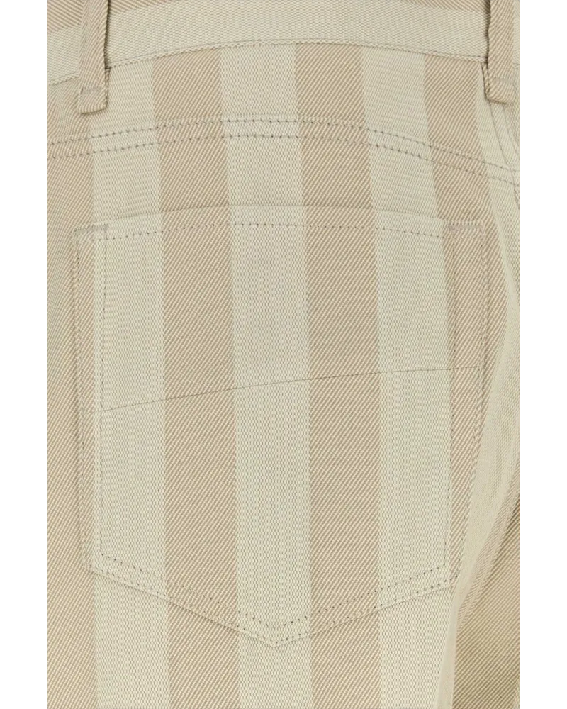 Fendi Striped Cotton Bermuda Shorts — Beige Beige