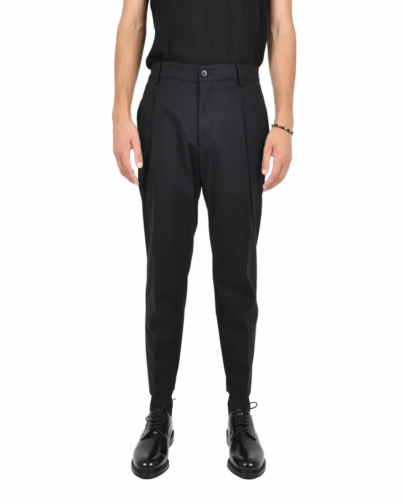 Low Brand Men's Trousers Black Cotton Black