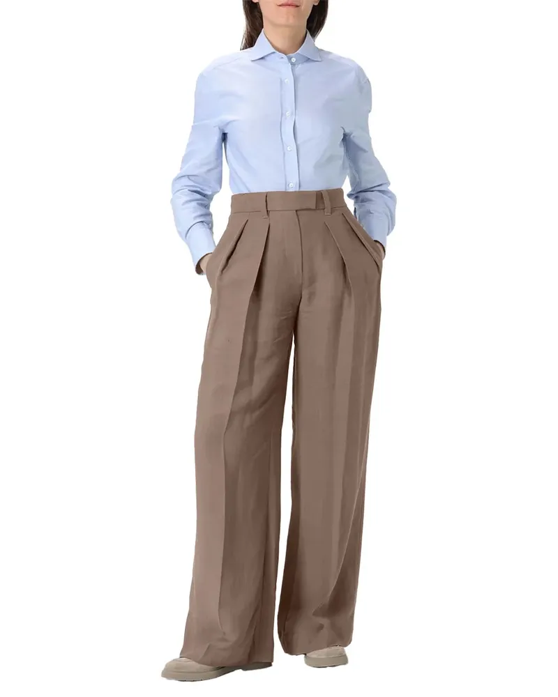 Brunello Cucinelli Sartorial Trousers — Taupe Taupe